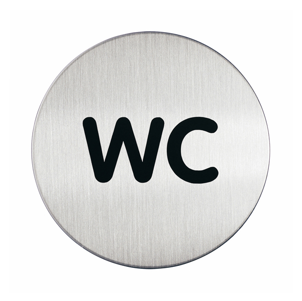 MD_61379 Pittogramma adesivo - WC - diametro 8,3 cm - acciaio - Durable - immagine 1