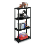 Scaffale 3060/4 - 4 ripiani - 60 x 30 x 132 cm - PPL - nero - Terry