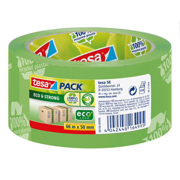 58156-00-00
4042448164995
tesa Pack Eco Logo 66m:50mm Grün Nastro adesivo Tesapack Eco & Strong - 5 cm x 66 m - Tesa - immagine 1