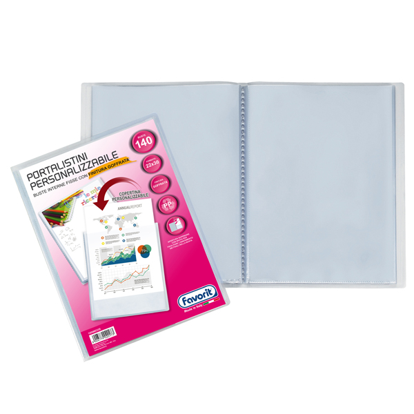 MD_61985 Portalistini personalizzabile Sviluppo - buccia - 22x30 cm - 140 buste - trasparente - Favorit - immagine 1