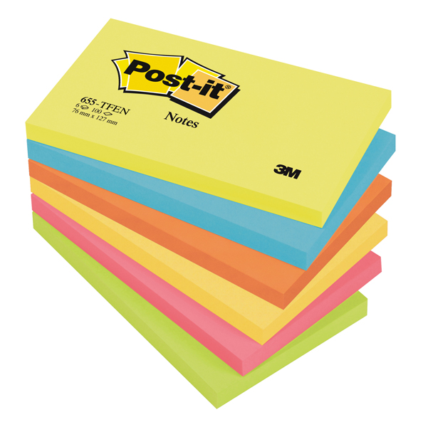 MD_64210 Blocco foglietti Colori Energy - 655-TFEN - 76 x 127 mm - 72 gr - colori assortiti - 100 fogli - Post-it - immagine 1