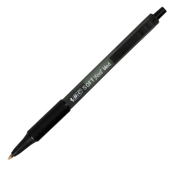 MD_64323 Penne a sfera a scatto Soft Feel - punta 1,0mm - nero - Bic - conf. 12 pezzi - immagine 1