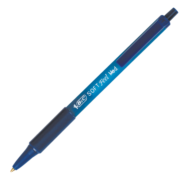 MD_64324 Penne a sfera a scatto Soft Feel - punta 1,0mm - blu - Bic - conf. 12 pezzi - immagine 1
