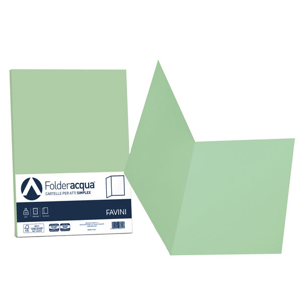 MD_64438 Cartellina semplice Acqua - 200 gr - A4 - verde chiaro - cartoncino bristol - Favini - conf. 50 pezzi - immagine 1