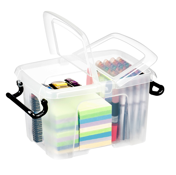 MD_64590 Contenitore multiuso Strata con coperchio - 28,5x22,5x17,5 cm - 6 L - PPL - trasparente - Cep - immagine 1