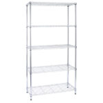 Libreria Archimede Light - 5 ripiani - acciaio cromato - 36x90x177 cm - Serena Group