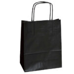 Shopper Twisted - maniglie cordino - 45  x 15 x 50 cm - carta kraft - nero - Mainetti Bags - conf. 25 pezzi