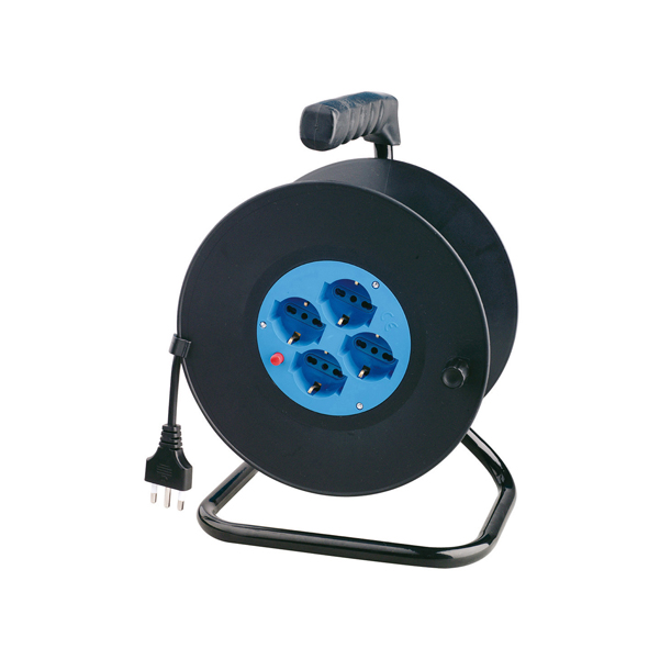MD_65284 Prolunga con avvolgicavo da 25 mt - 4 prese Schuko/bipasso - MKC - immagine 1