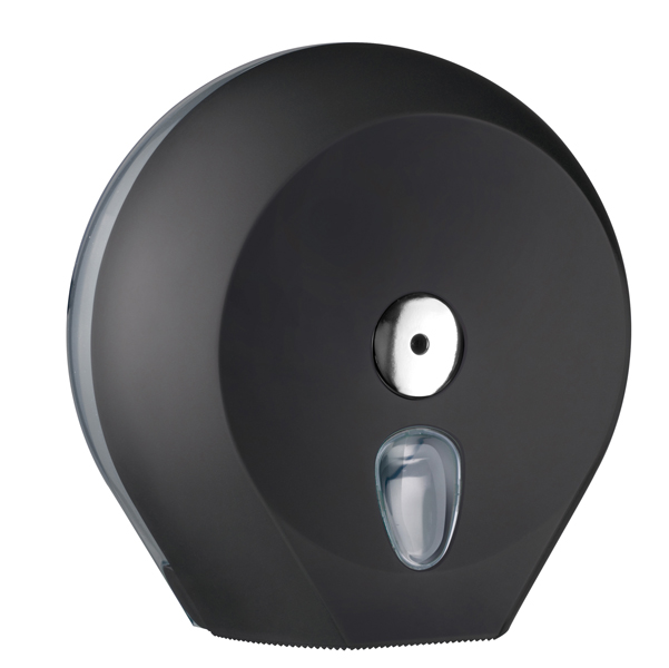 MD_67395 Dispenser carta igienica Ecolored rotolo Mini Jumbo - 27 x 12,8 x 27,3 cm - rotolo diametro 23 cm - vesuvian black - Mar Plast - immagine 1