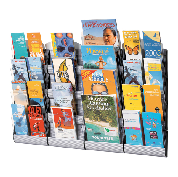 4_PRESENTOIRS 006 Espositore da parete Maxi System - 4 tasche A4 - Paperflow - immagine 1