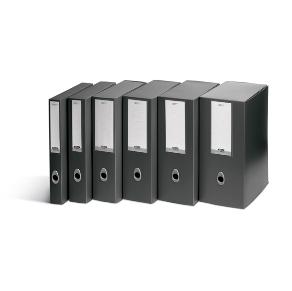 MD_68035 Scatola progetto Plus Vip - 34,5 x 24,5 cm - dorso 4 cm - grigio antracite - Fellowes - immagine 1
