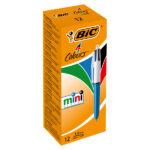 Penna a sfera scatto multifunzione 4 Colours Mini  - punta 1,0mm - nero, blu, rosso, verde - Bic -  conf. 12 pezzi