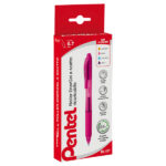 Roller a scatto Energel X BL 107  - punta 0,7mm - astuccio 4 colori assortiti - Pentel
