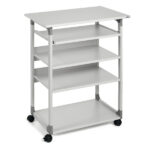 Pc Workstation System 75 VH - con ruote - 5 ripiani - 75 x 53,4 x 95/125 cm - grigio - Durable