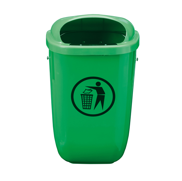 MD_68300 Cestino gettacarte Classic - da esterni - 40,4 x 34,8 x 74,5 cm - 50 L - PP - verde - Medial - immagine 1