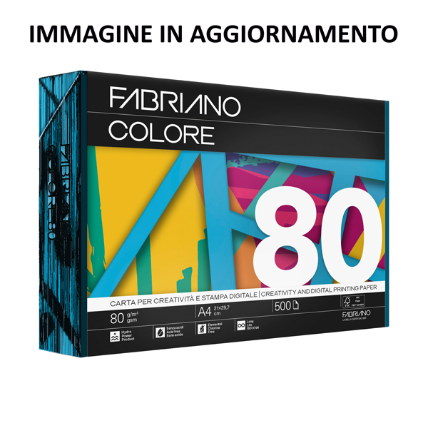 MD_68428 Carta Fabriano Colore - A4 - 160 gr - colori forti azzurro - Fabriano - conf. 250 fogli - immagine 1