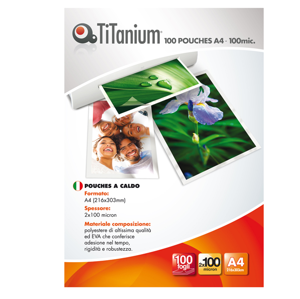MD_68535 Pouches - A4 - 216x303 mm - 2x100 micron - Titanium - conf. 100 pezzi - immagine 1