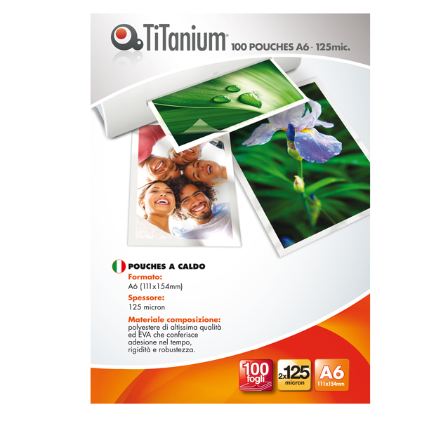 MD_68539 Pouches - A6 - 111x154 mm - 2x125 micron - Titanium - conf. 100 pezzi - immagine 1