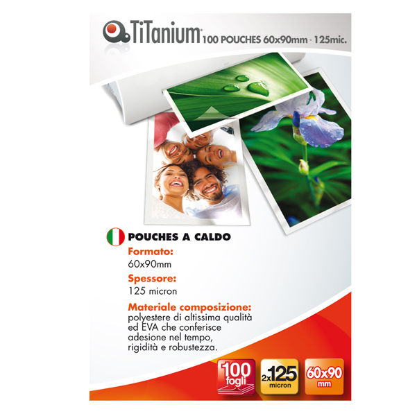 MD_68548 Pouches - business card - 60x90 mm - 2x125 micron - Titanium - conf. 100 pezzi - immagine 1