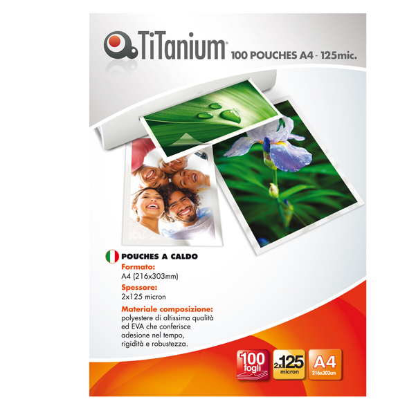 MD_68551 Pouches - A4 - 216x303 mm - 2x250 micron - Titanium - conf. 100 pezzi - immagine 1