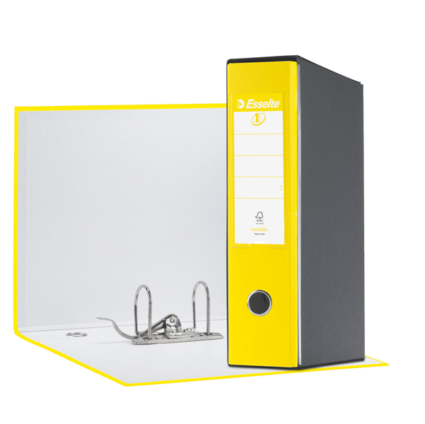 MD_68918 Registratore Eurofile G55 - dorso 8 cm - protocollo 23 x 33 cm - giallo vivida - Esselte - immagine 1
