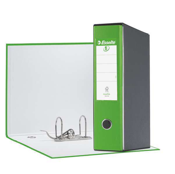MD_68919 Registratore Eurofile G55 - dorso 8 cm - protocollo 23 x 33 cm - verde vivida - Esselte - immagine 1