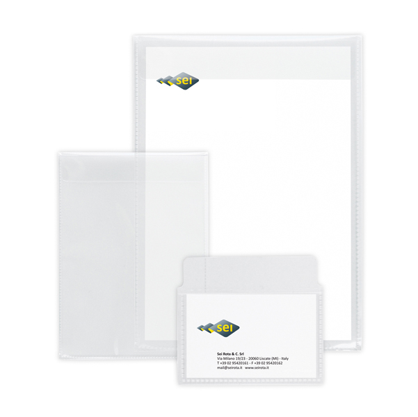 MD_69080 Buste con patella Soft P - PPL - 18 x 24 cm - liscio - trasparente - Sei Rota - conf. 25 pezzi - immagine 1