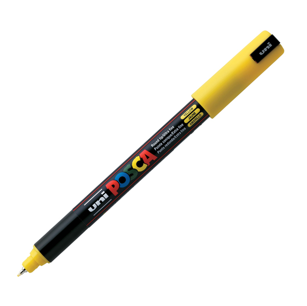 MD_69911 Marcatore a base d'acqua Uni Posca Pen PC1M - punta extra fine 0,7mm - giallo - Uni Mitsubishi - immagine 1