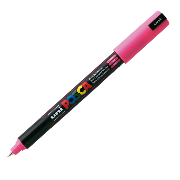 MD_69915 Marcatore a base d'acqua Uni Posca Pen PC1M - punta extra fine 0,7mm - rosa - Uni Mitsubishi - immagine 1