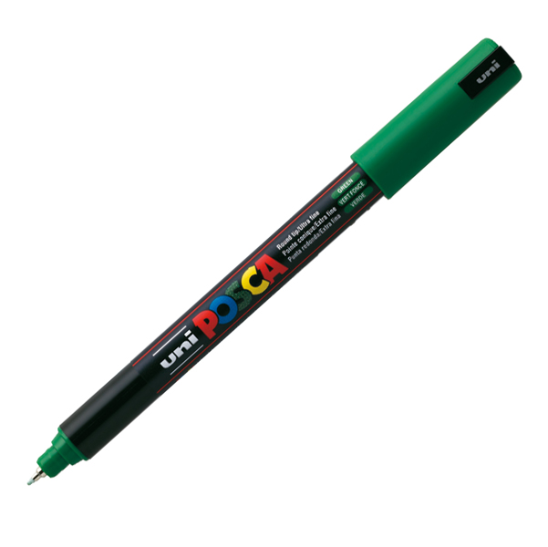MD_69916 Marcatore a base d'acqua Uni Posca Pen PC1M - punta extra fine 0,7mm - verde - Uni Mitsubishi - immagine 1