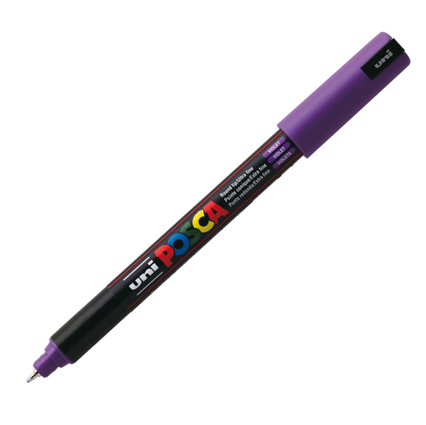 MD_69917 Marcatore a base d'acqua Uni Posca Pen PC1M - punta extra fine 0,7mm - viola - Uni Mitsubishi - immagine 1