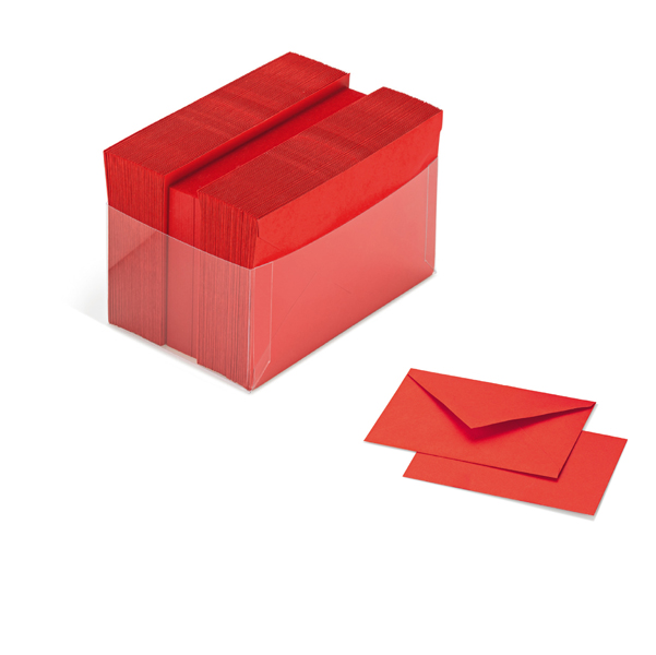MD_70567 Scatola 100 cartoncini (200gr) + 100 buste (90gr) - rosso - formato 4 - Favini - immagine 1