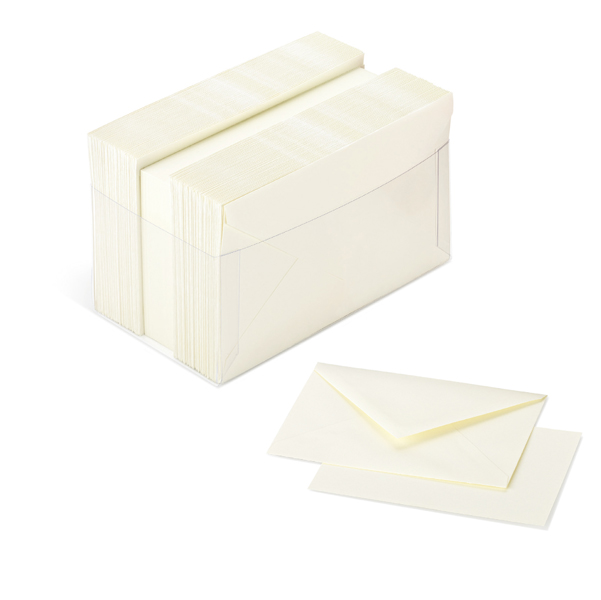 MD_70570 Scatola 100 cartoncini (200gr) + 100 buste (90gr) - avorio - formato 9 - Favini - immagine 1