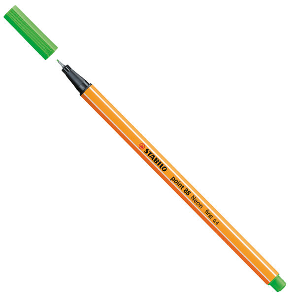 MD_70758 Fineliner Point 88 - tratto 0,4 mm - verde fluo 033 - Stabilo - immagine 1