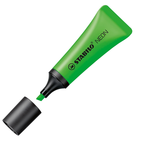 MD_70763 Evidenziatore stabilo Neon - punta a scalpello - tratto da 2,0-5,0mm - colore verde - Stabilo - immagine 1