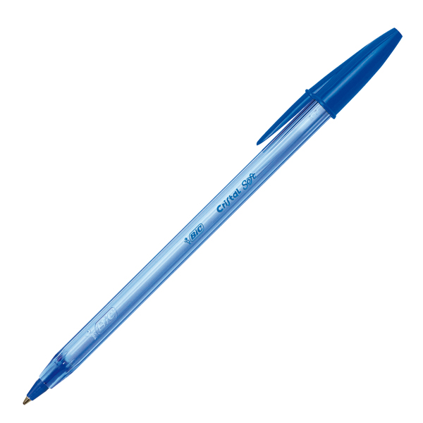 MD_70939 Penna a sfera con cappuccio Cristal Soft - punta 1,2mm - blu - Bic - conf. 50 pezzi - immagine 1