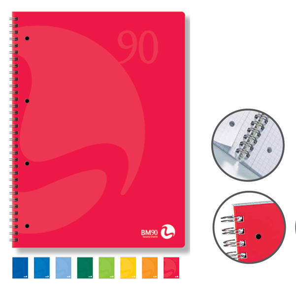 MD_71199 Quaderno Colors - A5 - 1 rigo - 60 fogli - 90gr - c/fori - spiralato - BM - immagine 1