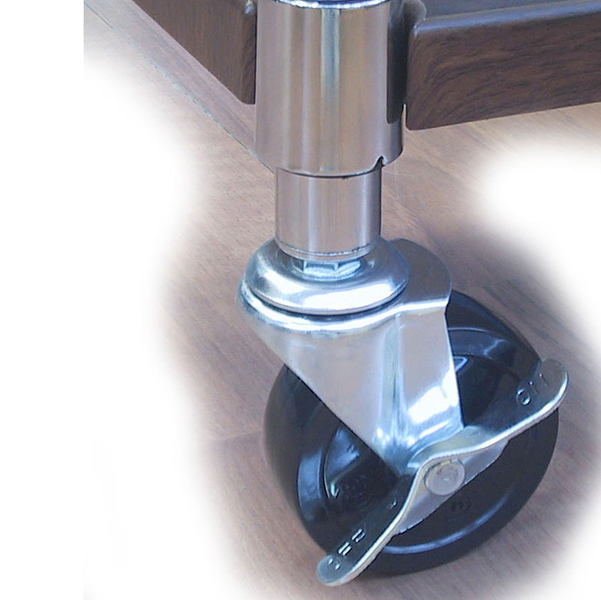 MD_71228 Set Archimede Light - 4 ruote per librerie - metallo e plastica - cromato - Serena Group - immagine 1