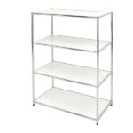 Libreria Easy System - 4 ripiani - acciaio cromato - 80x40x120 cm - bianco - Serena Group