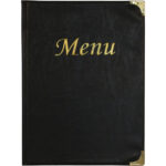 Portamenù Basic - A4 - 31,5 x 24 cm - PVC - nero - 4+2 buste fisse incluse - Securit