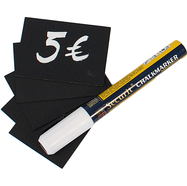 MD_71669 Targhette - 5,2 x 7,4 cm (A8) - nero - Securit - set 20 pezzi - immagine 1