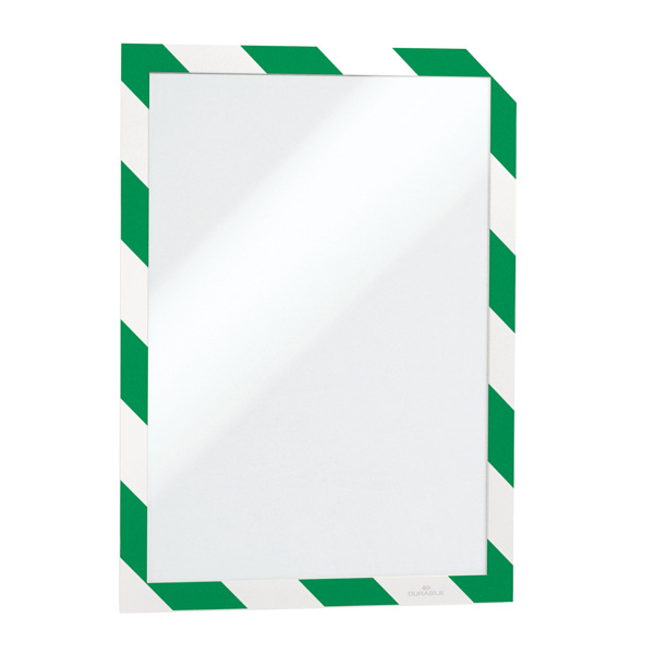 MD_71798 Cornice Duraframe Security - adesiva - pannello magnetico - A4 (21 x 29,7 cm) - verde/bianco - Durable - immagine 1