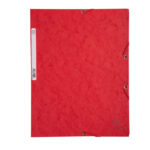 Cartella 3 lembi con elastico angolare - A4 - dorso 0,3 cm - cartoncino Lustrè - rosso - Exacompta