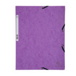 Cartella 3 lembi con elastico angolare - A4 - dorso 0,3 cm - cartoncino Lustrè - viola - Exacompta