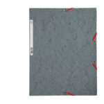Cartella 3 lembi con elastico angolare - A4 - dorso 0,3 cm - cartoncino Lustrè - grigio - Exacompta