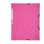 Cartella 3 lembi con elastico angolare - A4 - dorso 0,3 cm - cartoncino Lustrè - rosa - Exacompta