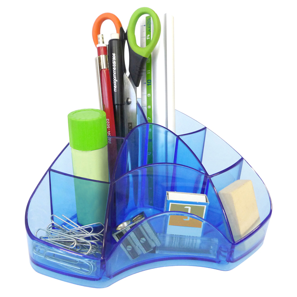 MD_72055 Portapenne Multipot Classic - 14 x 20 x 9 cm - azzurro trasparente - Arda - immagine 1