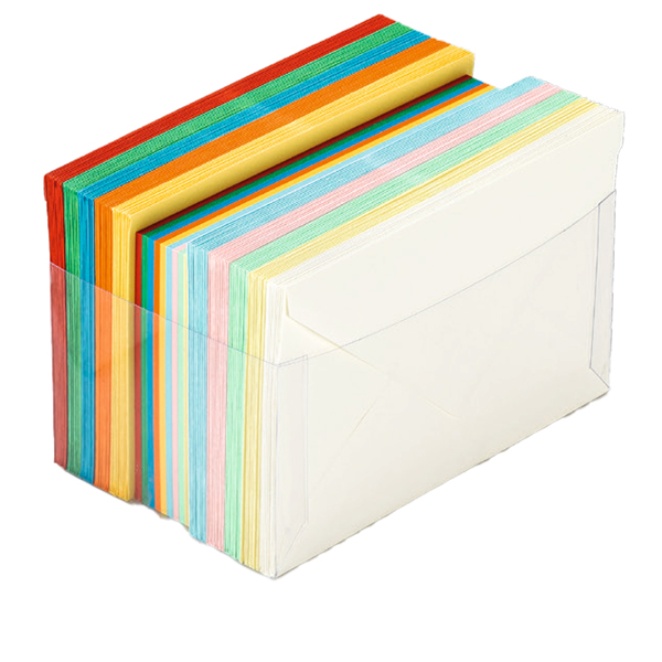 MD_72131 Scatola 100 cartoncini (200gr) + 100 buste (90gr) - arcobaleno - formato 9 - Favini - immagine 1