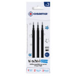 Refill per penne gel cancellabili - punta 0,7 mm - nero  - Osama - conf. 3 pezzi