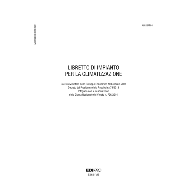 MD_73390 Libretto impianto climatizzazione Veneto - 297 x 210mm - 48 fogli - Edipro - immagine 1